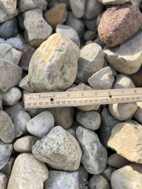 Pile of decorative river rock
