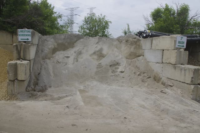 Pile of limestone screenings