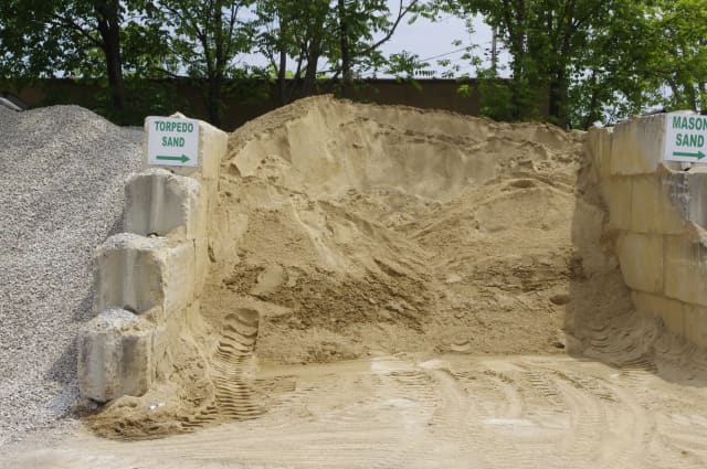Pile of torpedo construction sand